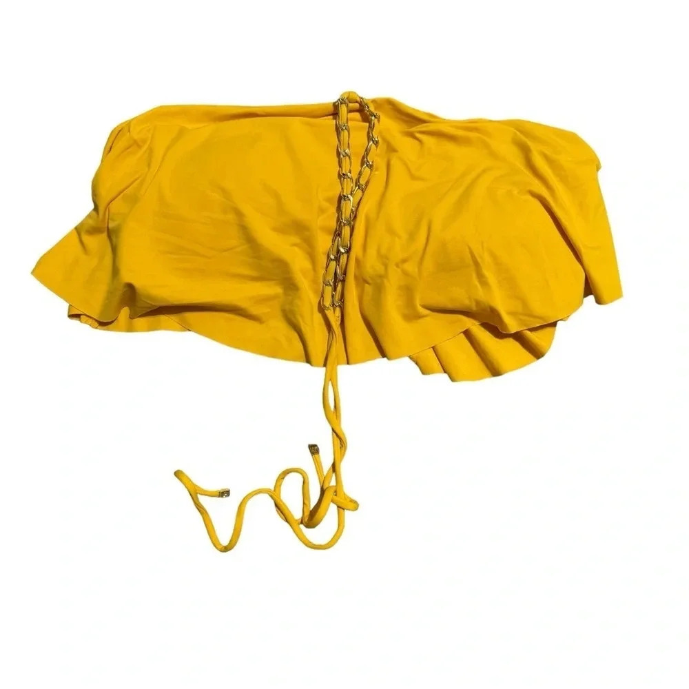 👙✨Michael Kors Yellow Chain Detail Bikini Top Medium☀️✨